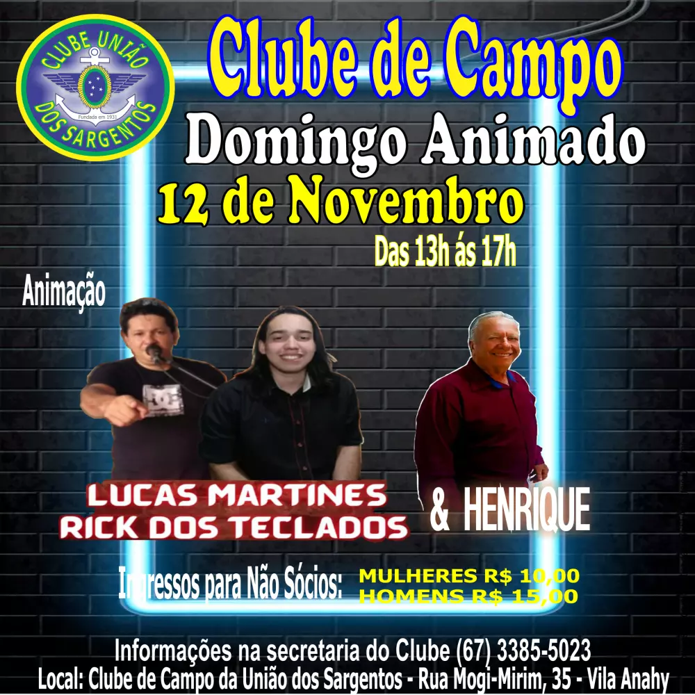 Domingo Animado no Clube de Campo 12/11/2023